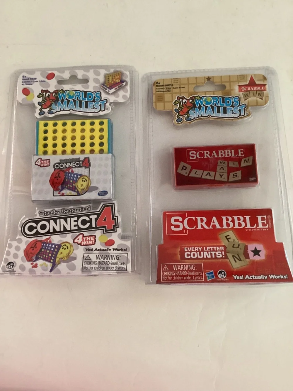 Set of 2 Worlds Smallest Classic Games: Scrabble & Connect Four